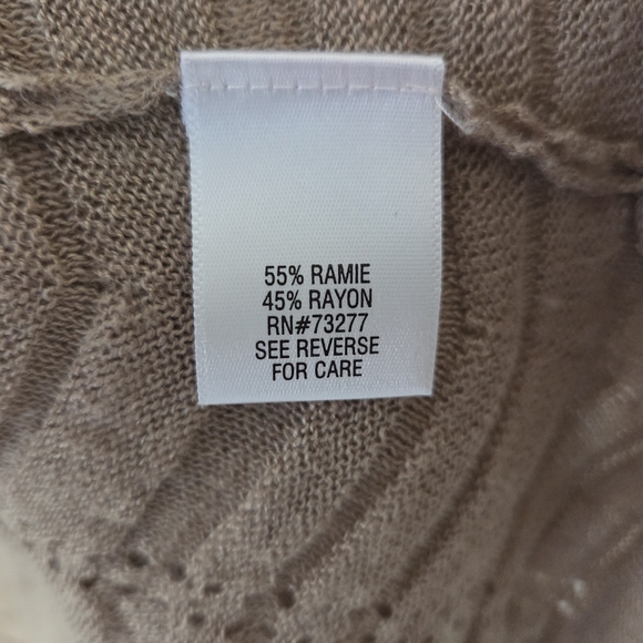 Croft & Barrow Women's Tan Open-Front Cardigan Size Medium - Picture 4 of 5